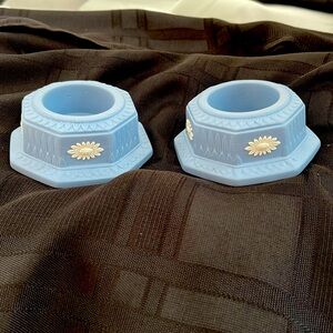 Two Wedgwood votive candle holders. Collector items